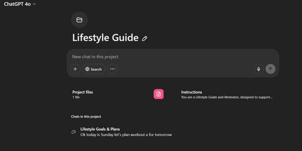 Screenshot of my Lifestyle Guide Project