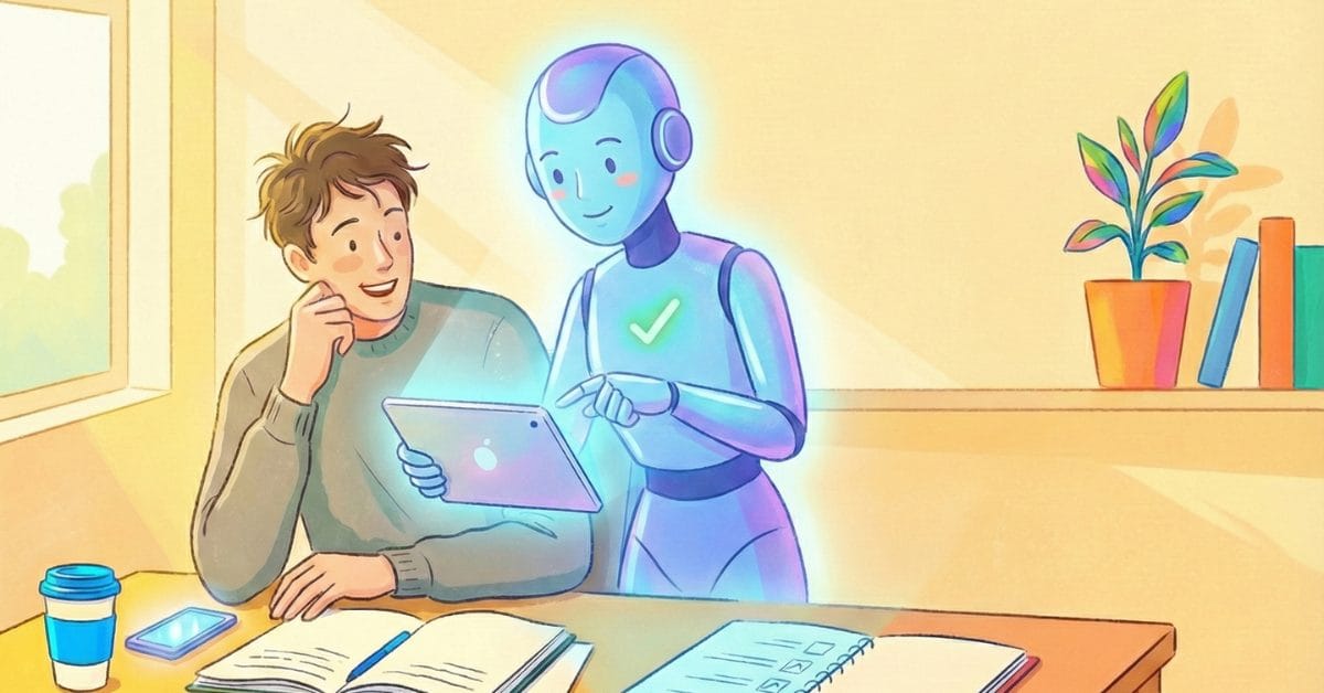 AI coaching a human on how to effectively use AI - feature image for 5 tips article on exploreaitogether.com