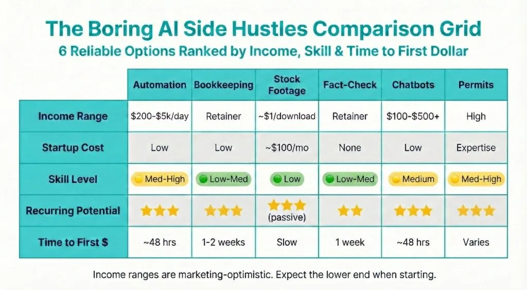 Boring AI Side Hustles That Actually Work in 2026 - Explore AI Together